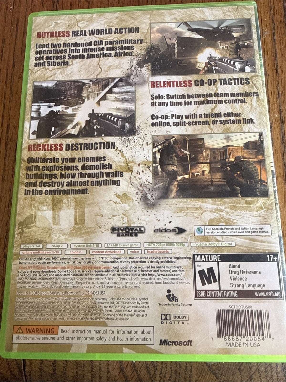 Conflict Denied Ops Xbox 360 Complete With Manual