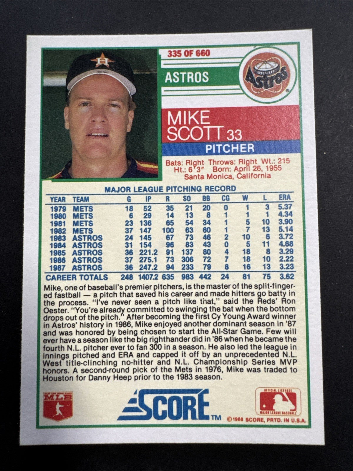 1988 Score - Mike Scott #335