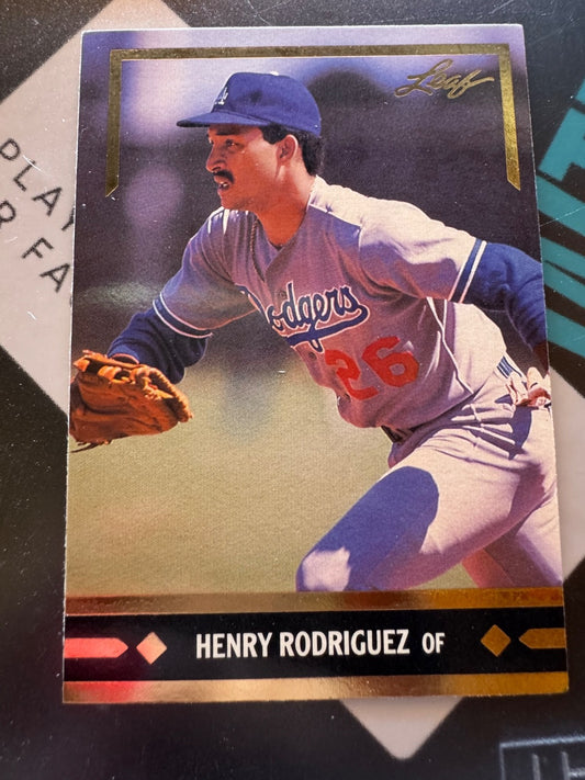 Henry Rodriguez 1991 Leaf Gold Rookies Insert Card Los Angeles Dodgers #BC8