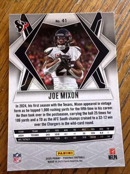2025 Panini Phoenix Joe Mixon Silver Parallel Texans