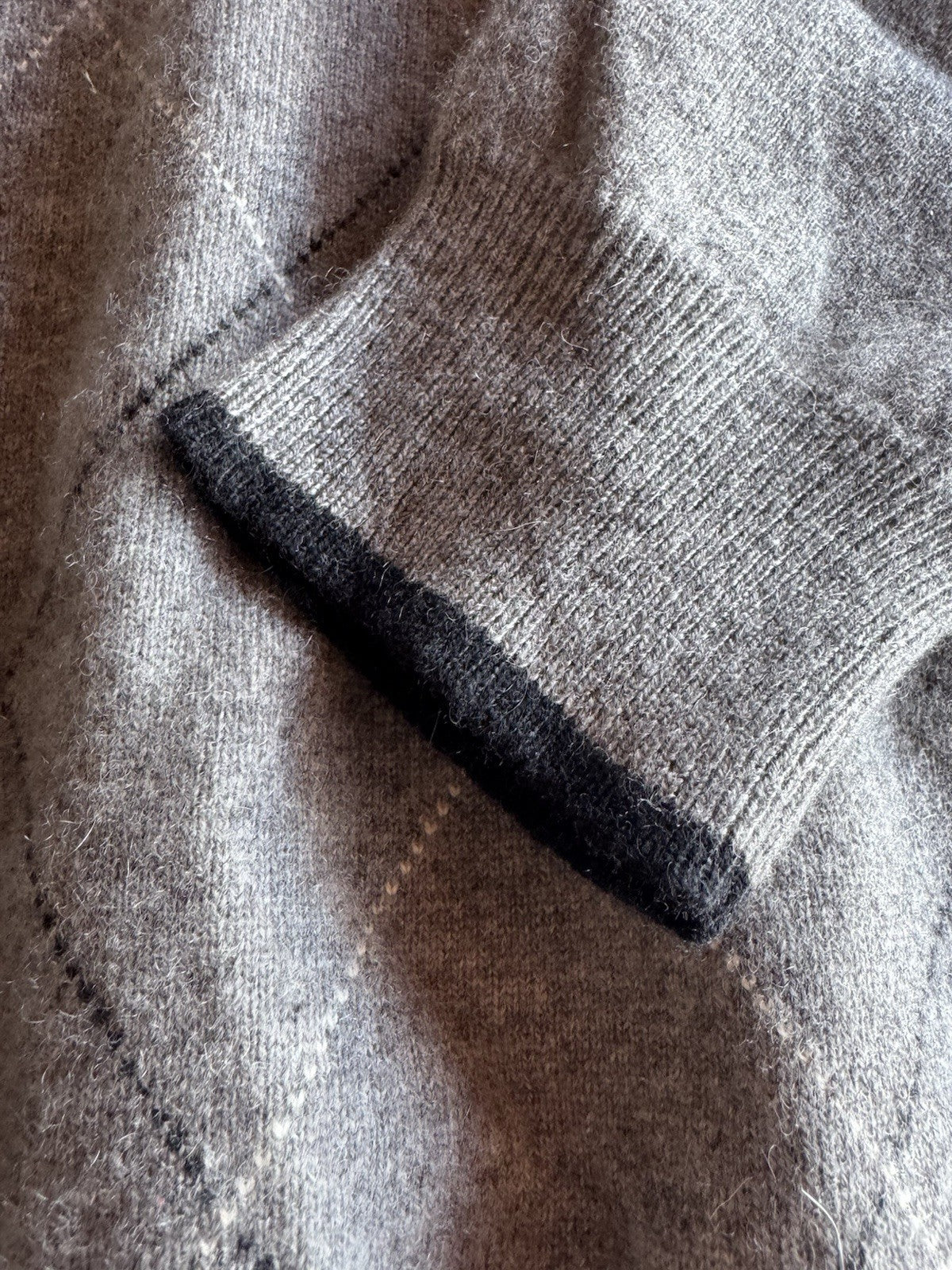 American Blue PURE cashmere gray heather, zip-neck sweater M