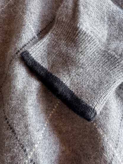 American Blue PURE cashmere gray heather, zip-neck sweater M