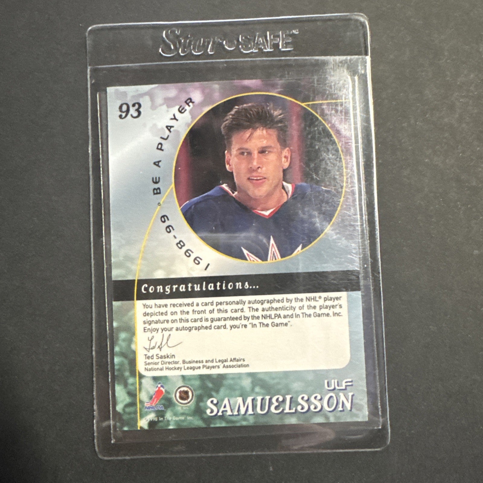 1998-99 In the Game Be A Player - Ulf Samuelsson #93 Silver Autographs (AU)