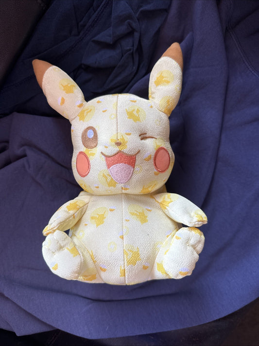 Pokemon Pikachu Plush Tomy Nintendo 10" 20th Anniversary Pattern 2016