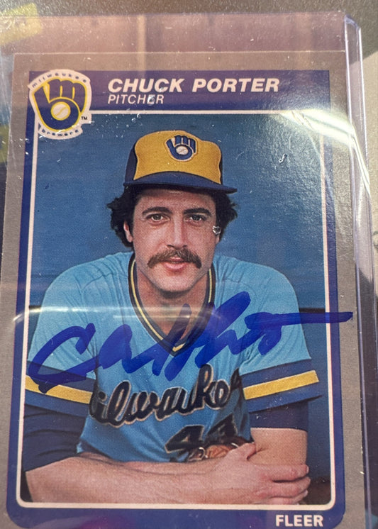 1985 Fleer - Chuck Porter #591 Auto No Cert