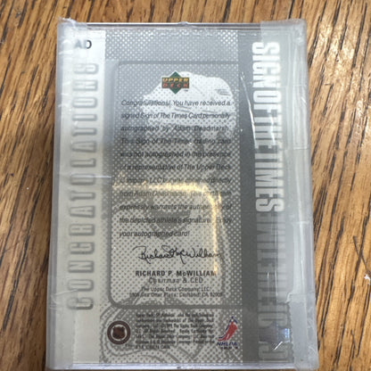 1998-99 SP Authentic - Sign of the Times Adam Deadmarsh #AD (AU)