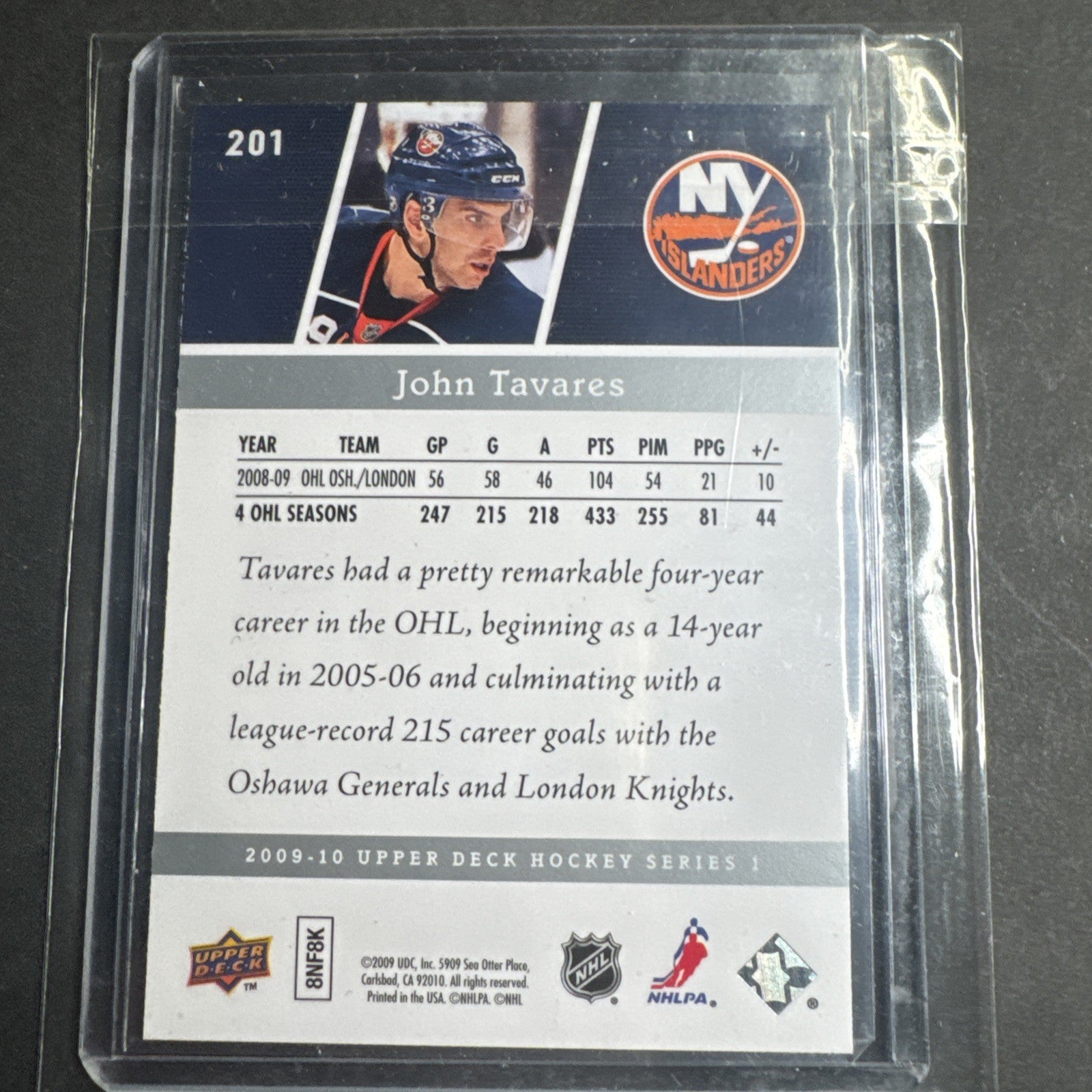 2009-10 Upper Deck - Young Guns John Tavares #201 (RC)