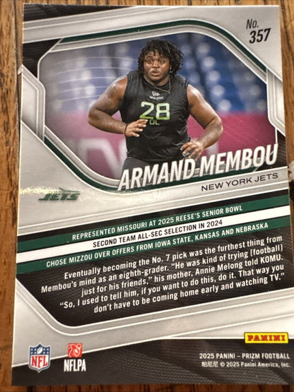 2025 Panini Prizm - Rookies Armand Membou #357 Silver Prizm (RC)