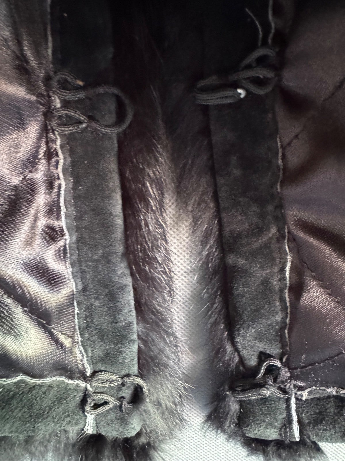 Marciano Suede Vest With Studs Black Rabbit Fur Trim Size Small