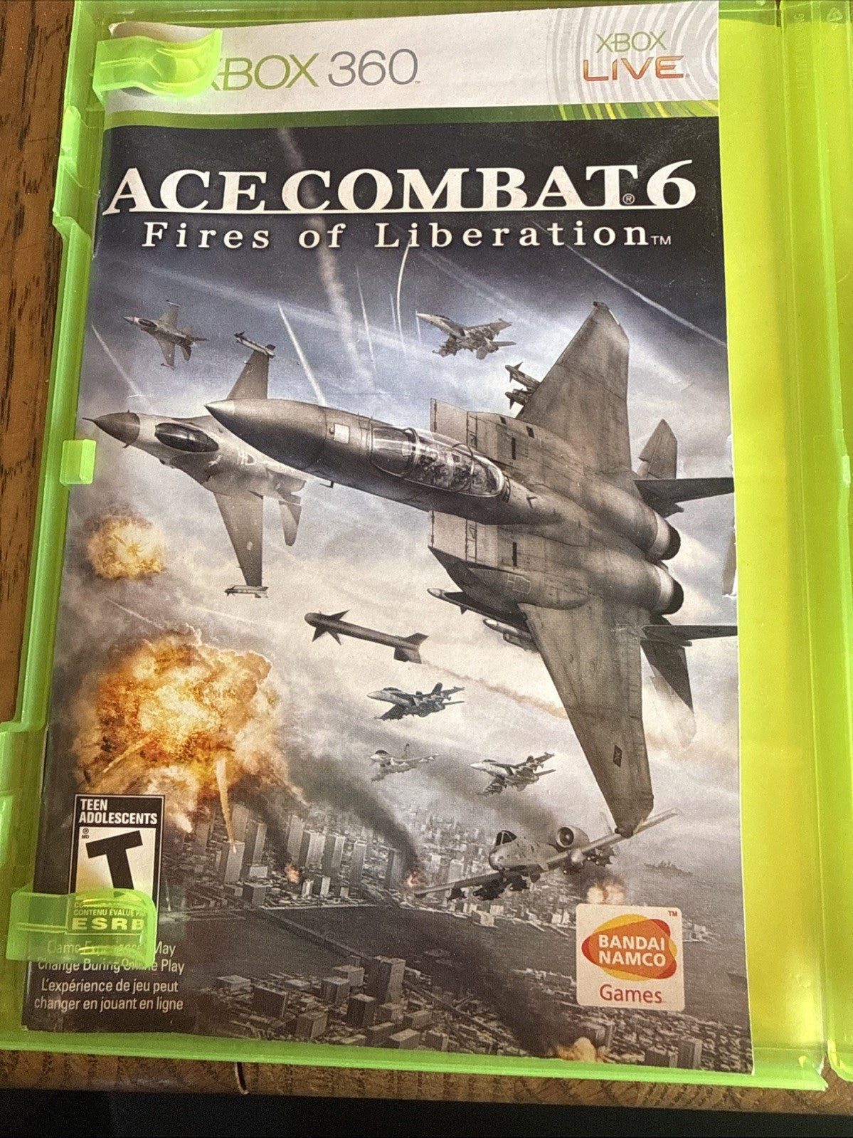 Ace Combat 6: Fires of Liberation (Microsoft Xbox 360, 2007) With Manual