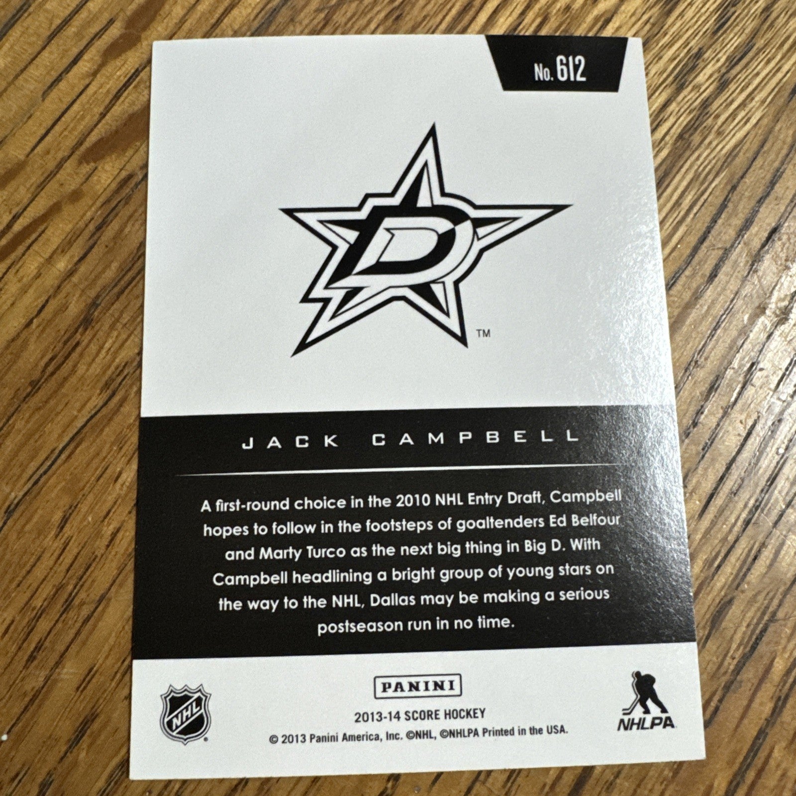 2013-14 Score - Hot Rookies Jack Campbell #612 (RC)