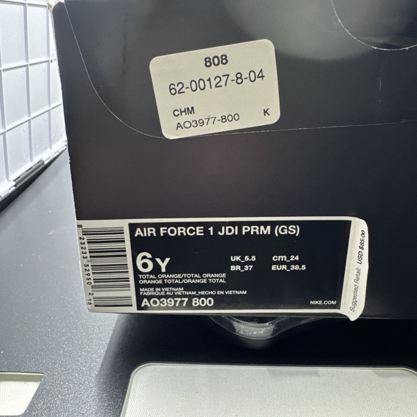 Nike Air Force 1 Low Just Do It Pack Total Orange AR7719-800 6YOUTH