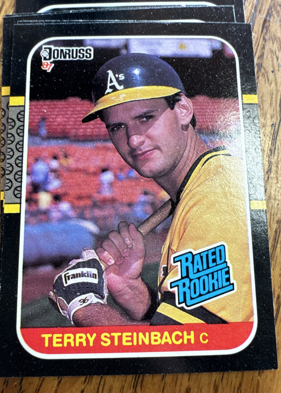 1987 Donruss - Rated Rookie Terry Steinbach #34 (RC)
