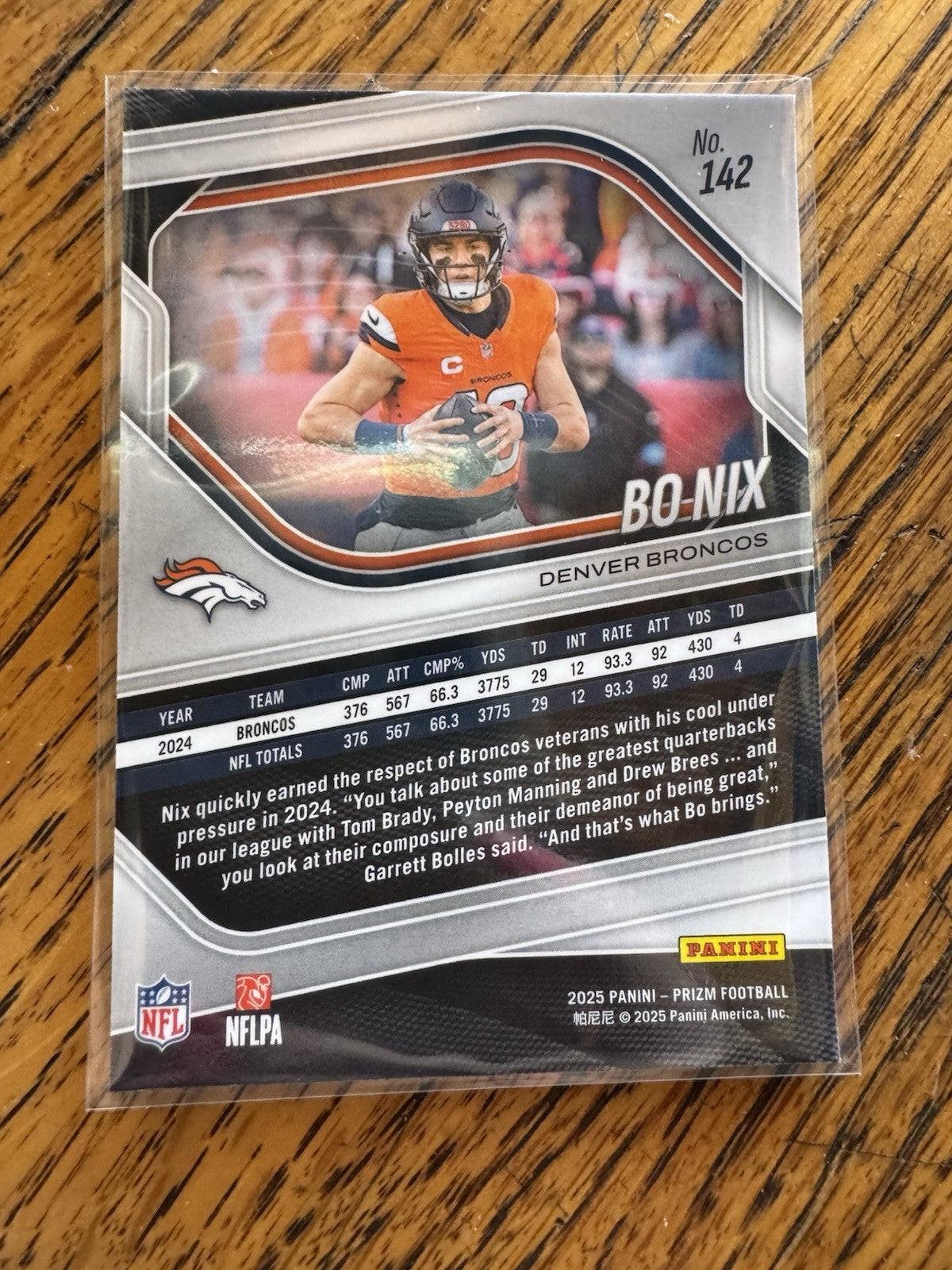 2025 Panini Prizm - Bo Nix #142 Silver Prizm