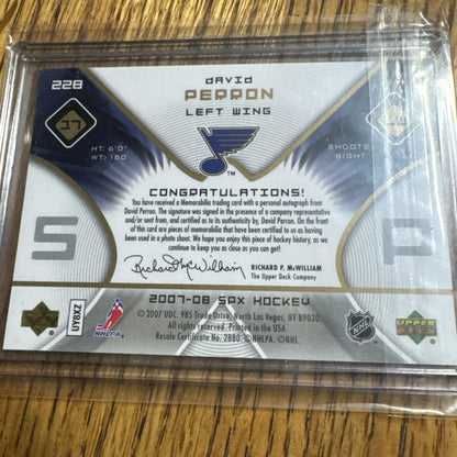 2007-08 SPx - David Perron #228 /999 (AU, MEM, RC)