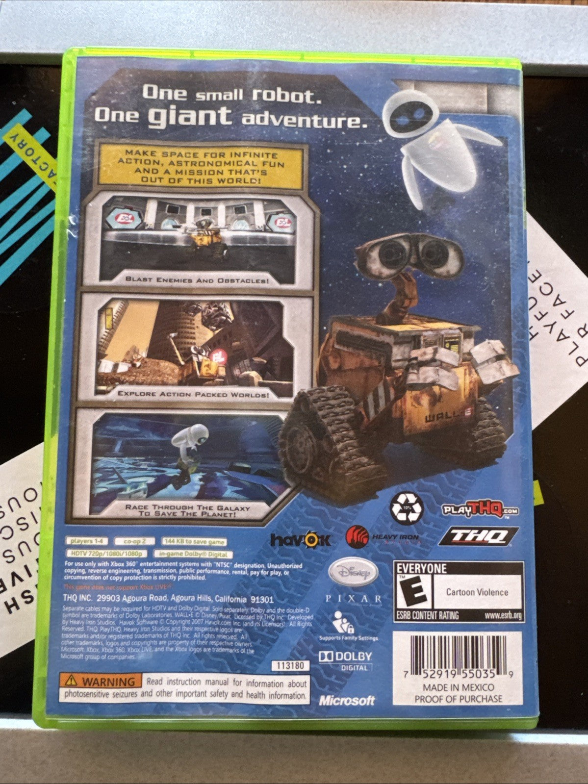 WALL•E Xbox 360 2008 Disney Pixar THQ Heavy Iron Studios Complete NTSC
