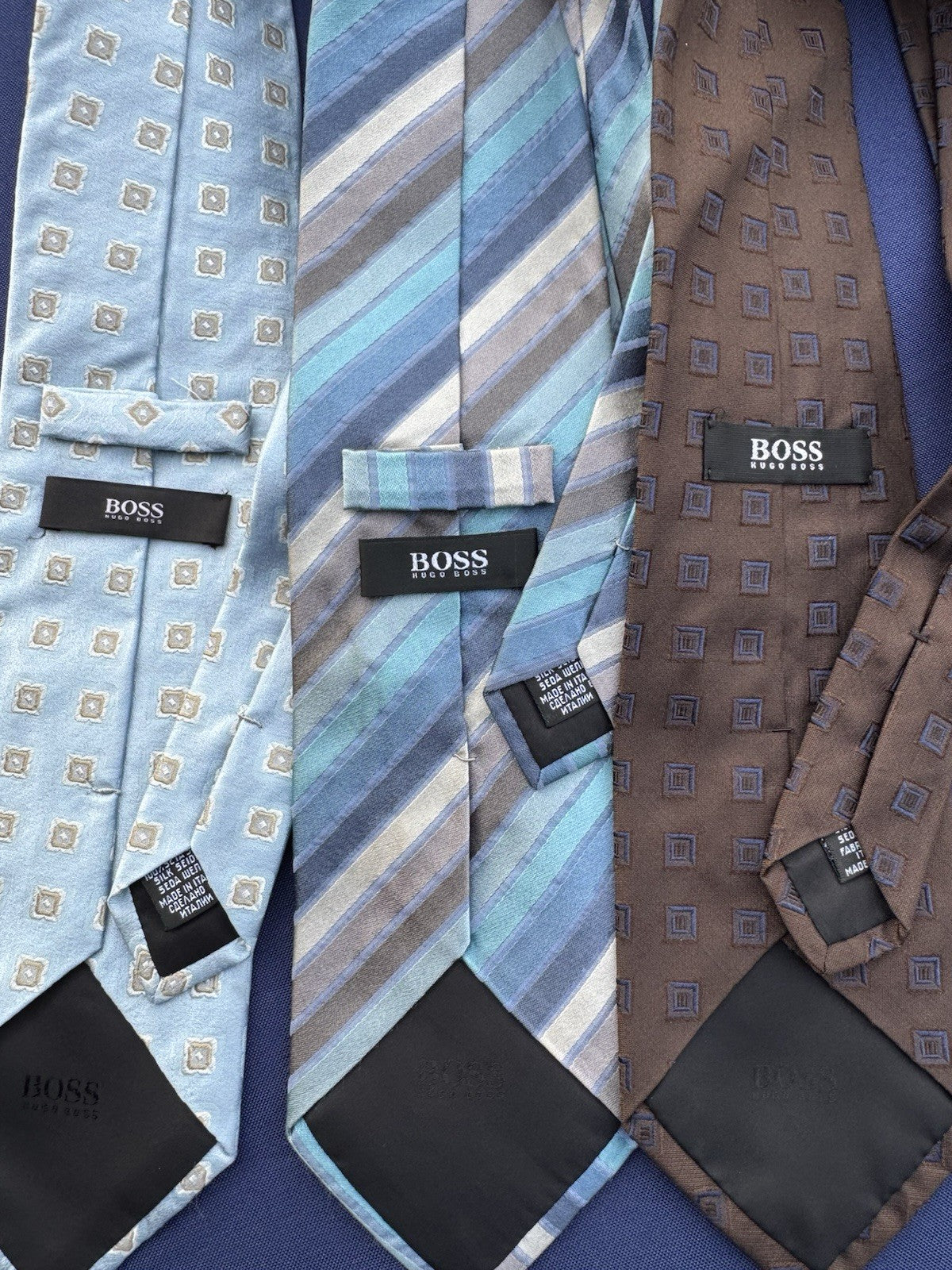 Silk x 3 Tie Hugo Boss Italy - Allea Hand Made in Italy -