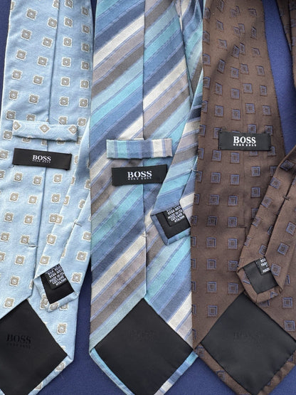 Silk x 3 Tie Hugo Boss Italy - Allea Hand Made in Italy -