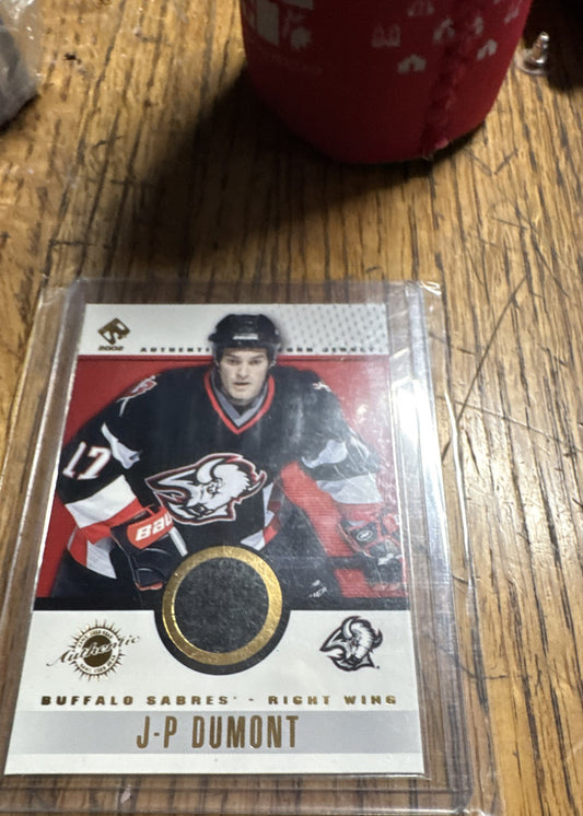 2001-02 Pacific Private Stock - Game-Used Gear J.P. Dumont #10 Patch (MEM)