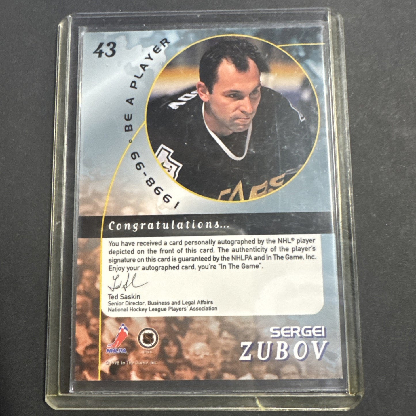 1998-99 In the Game Be A Player - Sergei Zubov #43 Silver Autographs (AU)
