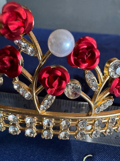 3PC Heart Headband Tiaras and Crowns for Women Red Crowns Bridal Headband