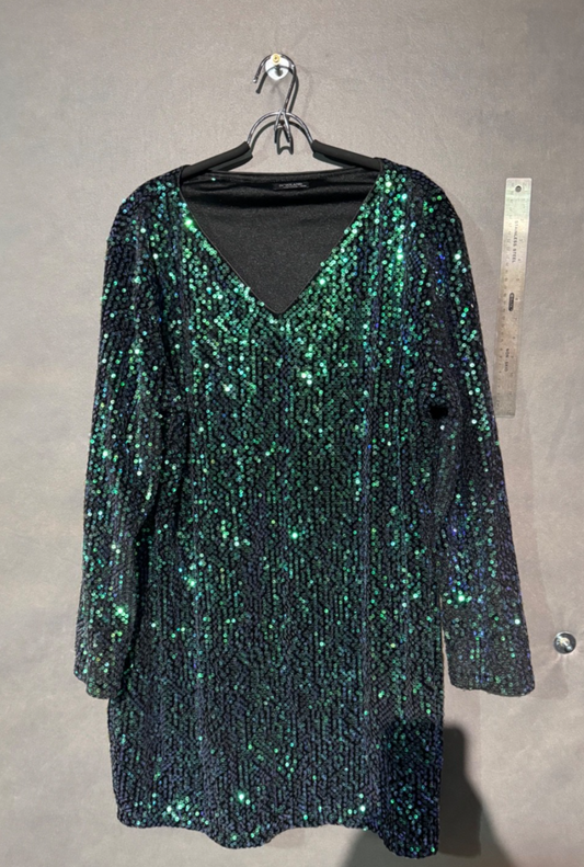 Mardi Gras Green/Blue Sequin Dress 24W