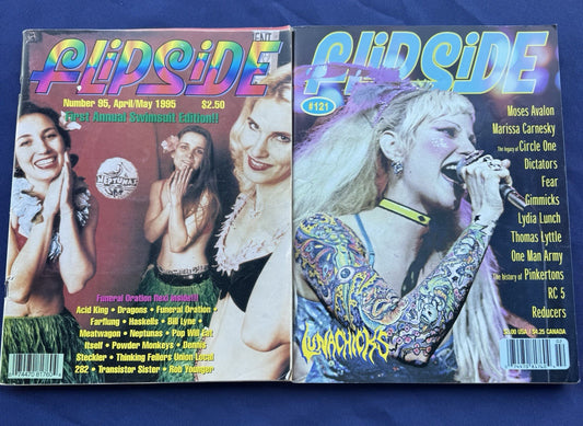 Lot Of 2 Vtg Flipside Magazines Rare 90s April May 1995  & #121 1st Swimsuit Ed