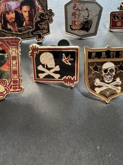 Pirates of the Caribbean Disney Pins - At Worlds End - Set of 7