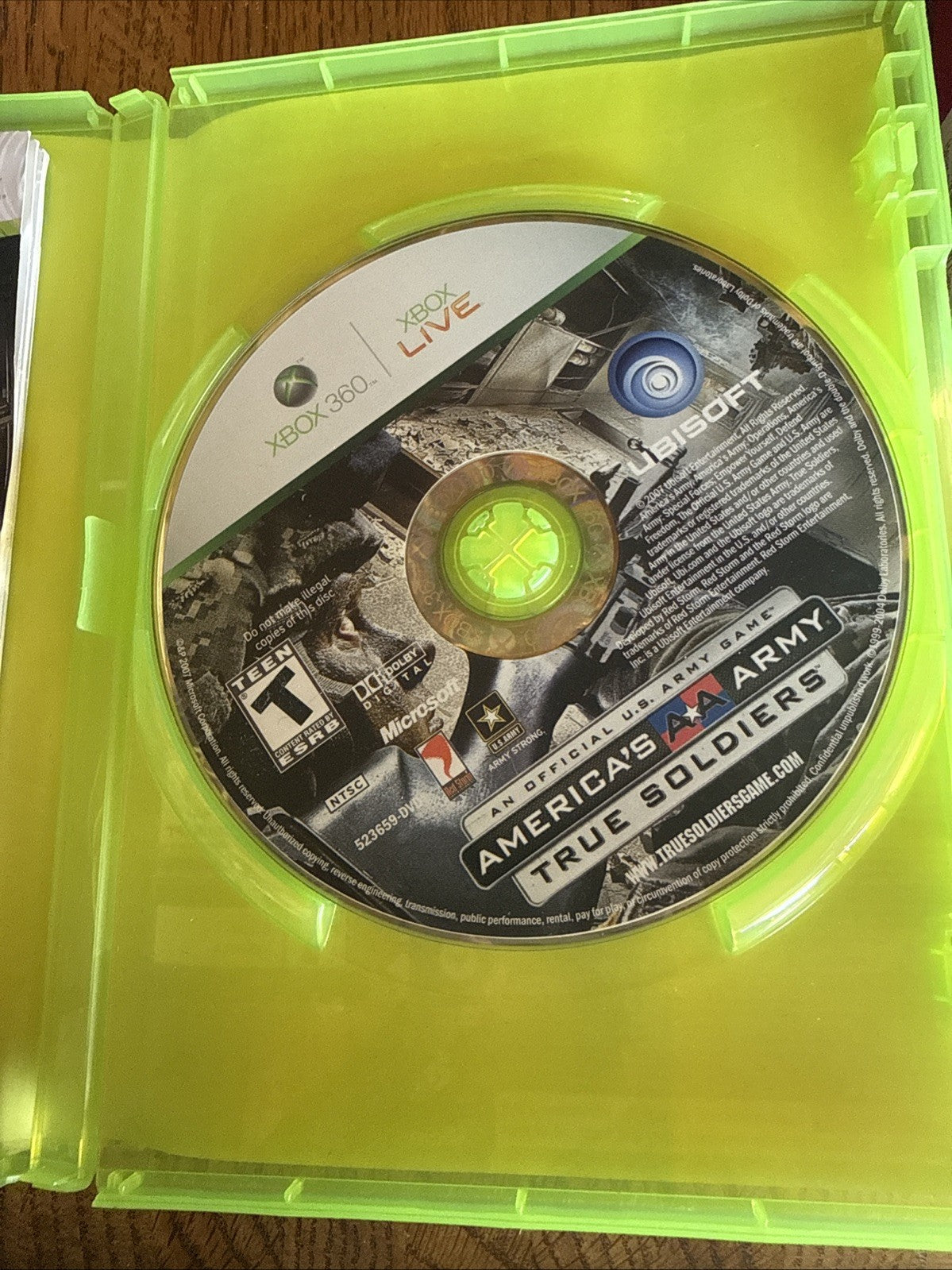 America's Army: True Soldiers (Microsoft Xbox 360, 2007) CIB Complete w/ Manual