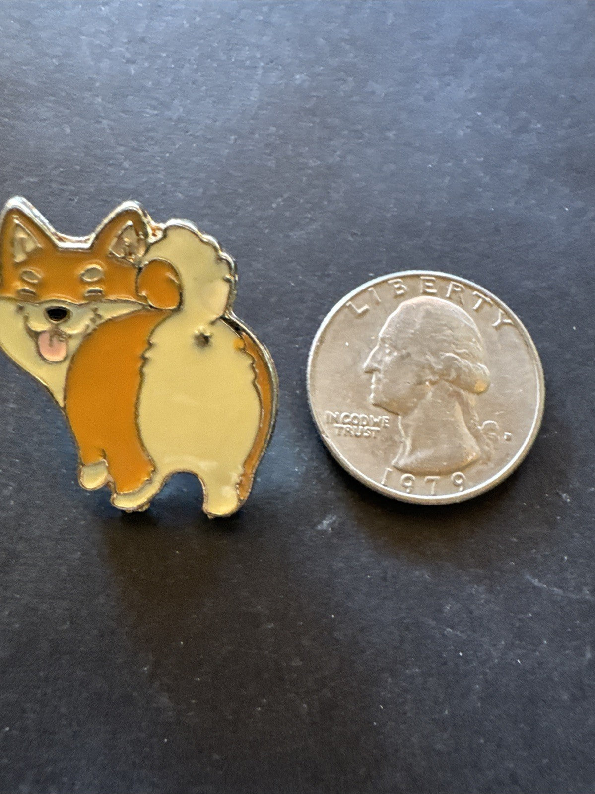 Shiba Inu Dog Enamel Lapel Pin Orange White Happy Kawaii Puppy Pet Animal
