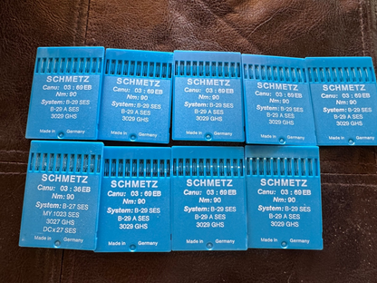 *NOS* CANU: 3:369 -#90 SCHMETZ- 9 PACK OF 10 SEWING MACHINE NEEDLES (PK. 10)