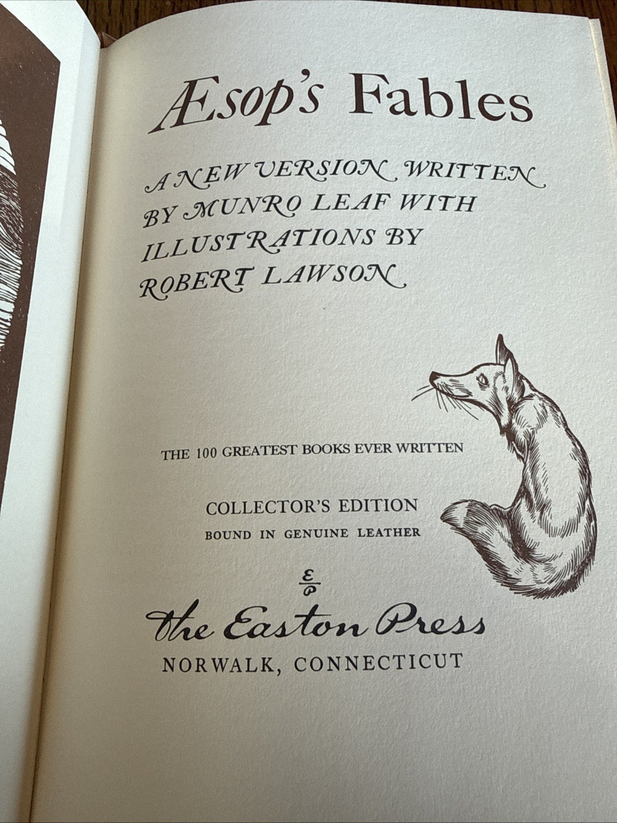 AESOP'S FABLES, ILLUSTRATED (1979) EASTON PRESS LEATHER LIMITED EDITION