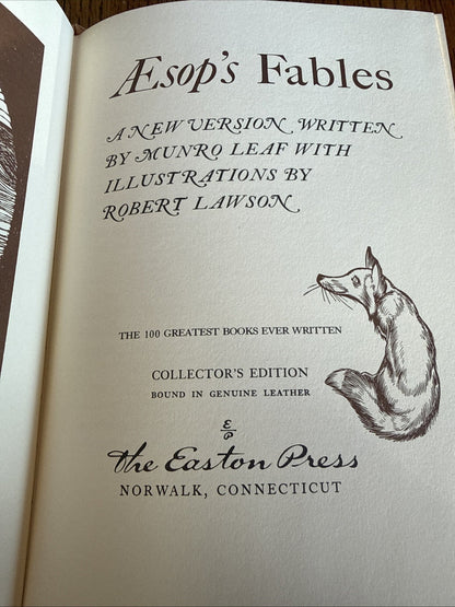 AESOP'S FABLES, ILLUSTRATED (1979) EASTON PRESS LEATHER LIMITED EDITION