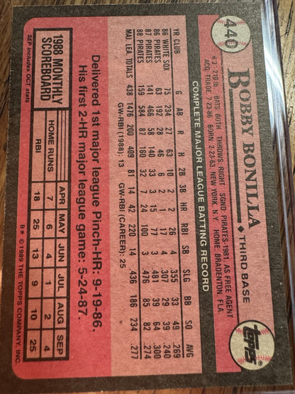 1989 Topps - Bobby Bonilla #440