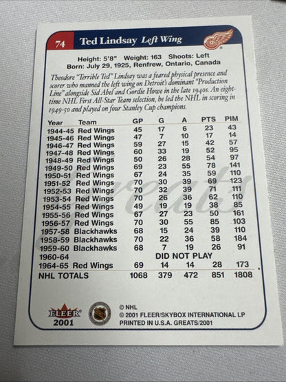 2001-02 Fleer Greats of the Game - Ted Lindsay #74