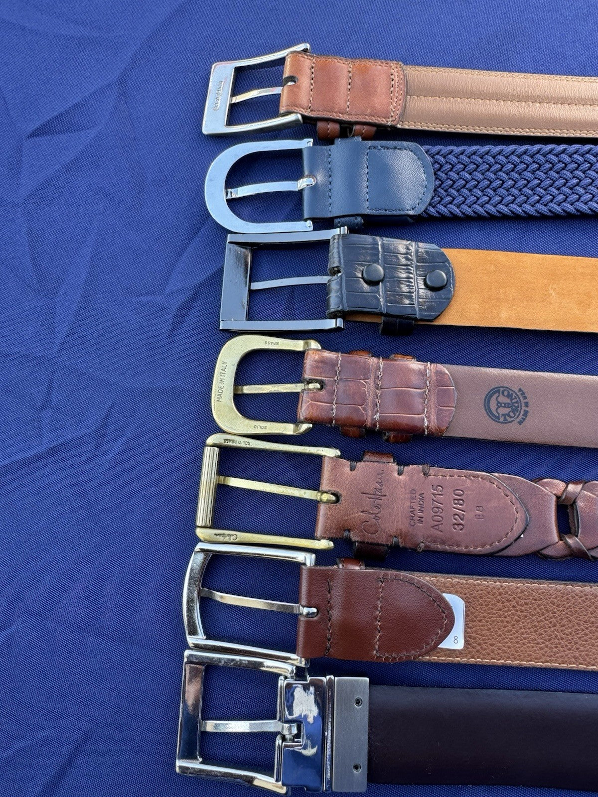 Men Designer Lot of 7 Mens Belts Remo Tulliani,Cole Hahn, Hugo Boss, Torino etc.
