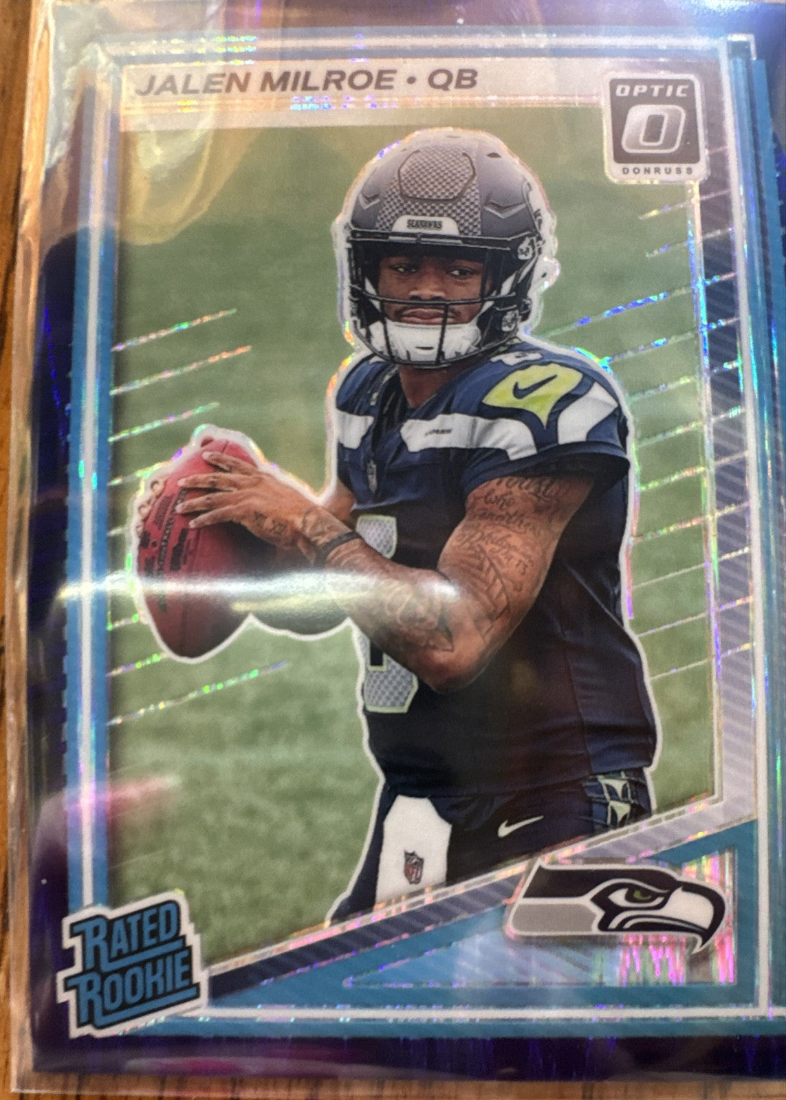 2025 Panini Donruss Optic - Rated Rookie Jalen Milroe #253 Purple Shock Prizm...