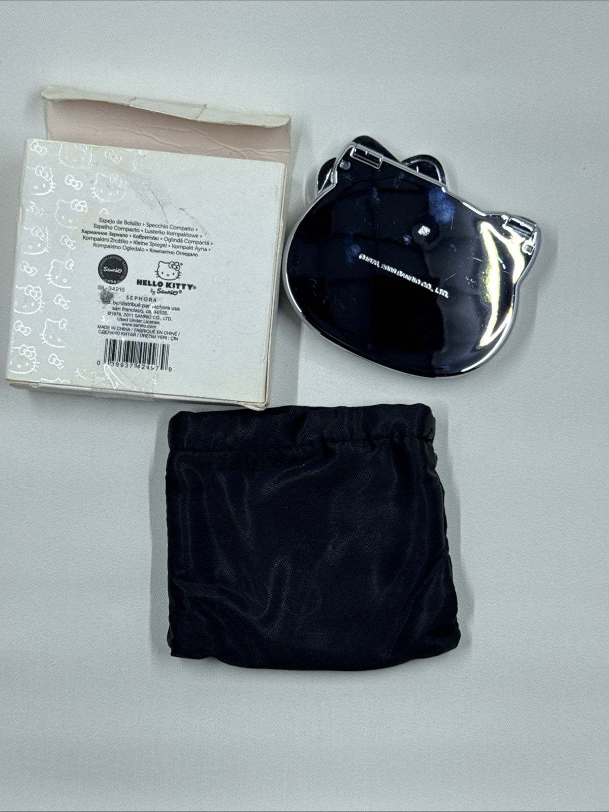 RARE Sephora Hello Kitty Limited Edition Silver Compact Mirror 2011