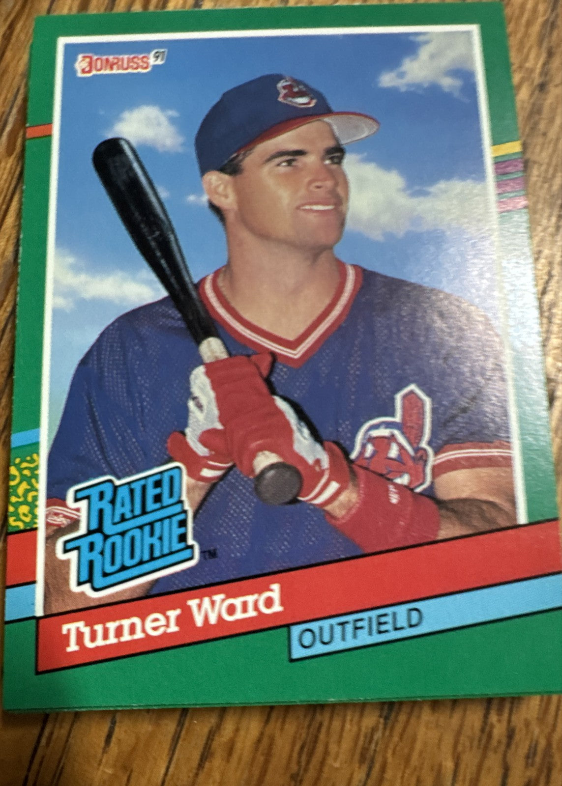 1991 Donruss - Rated Rookie Turner Ward #429 2 Purple Stripes on Right Border...
