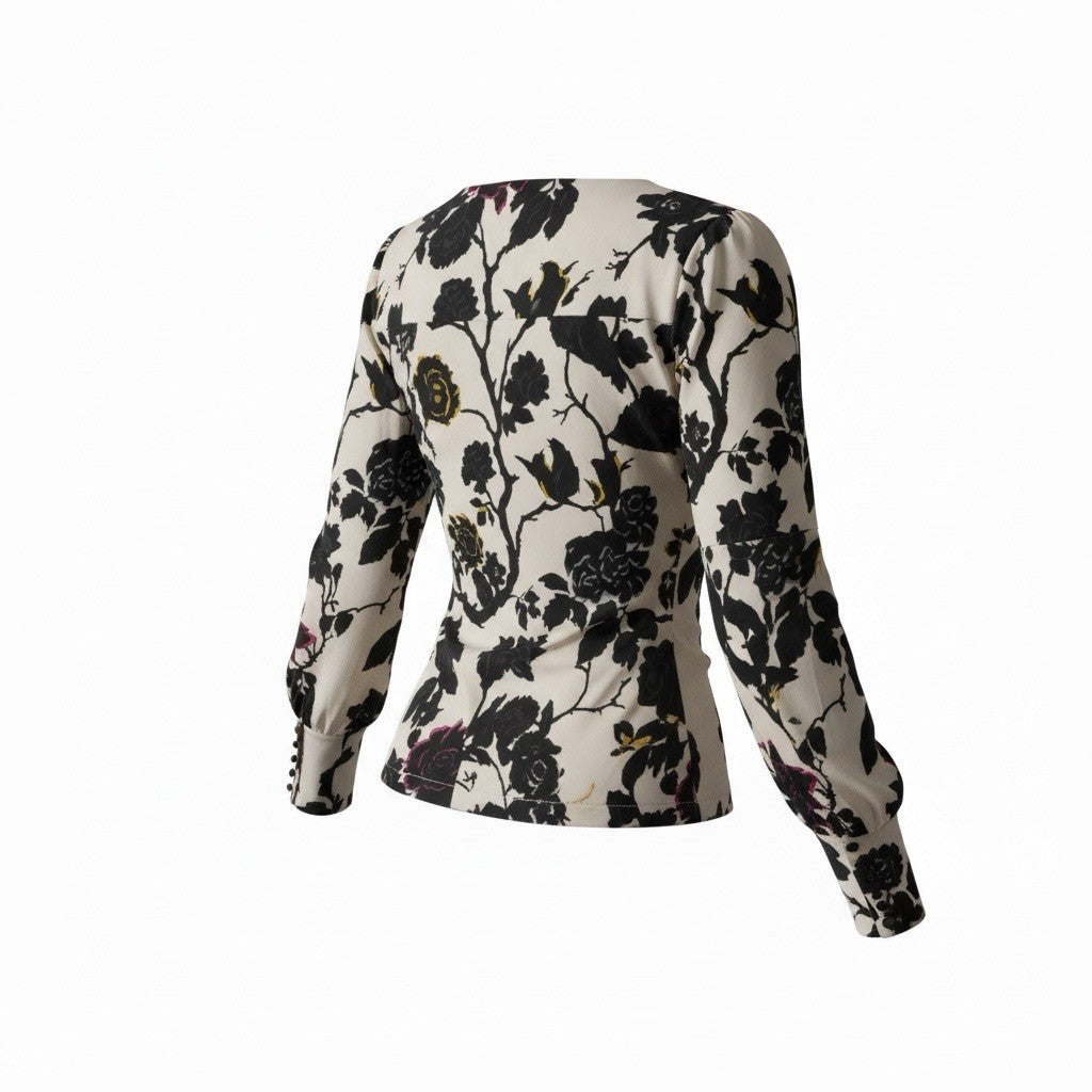 Diane Von Furstenberg floral fitted shirt Size Small