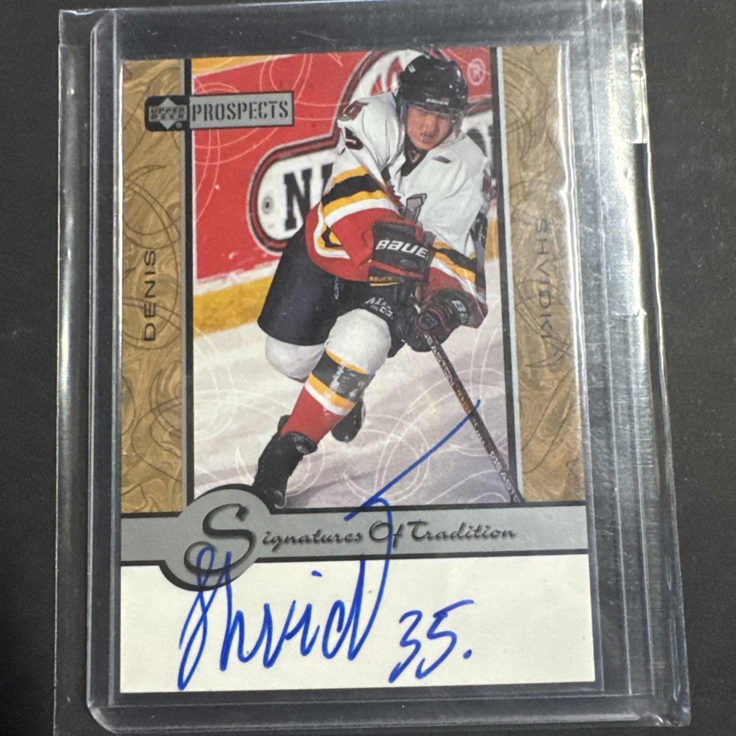 1999-00 Upper Deck Prospects Signatures of Tradition Denis Shvidki Auto ID:24