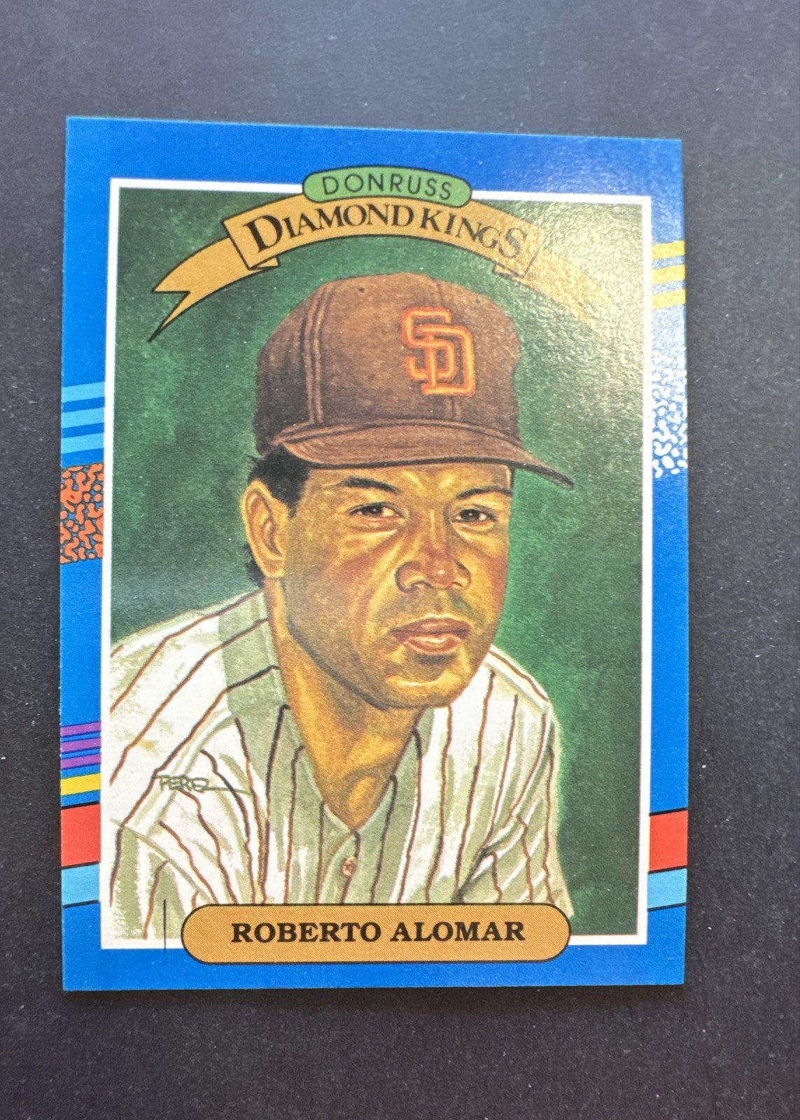 1991 Donruss - Diamond Kings Roberto Alomar #12 3 Yellow Stripes Top Right