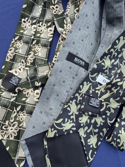 Silk x 3 Tie Hugo Boss Italy - Allea Hand Made in Italy -