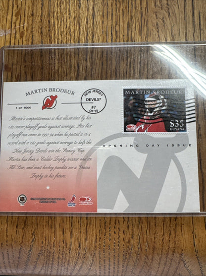 1997-98 Donruss Priority - Postcards Martin Brodeur #7 Opening Day Issue /1000