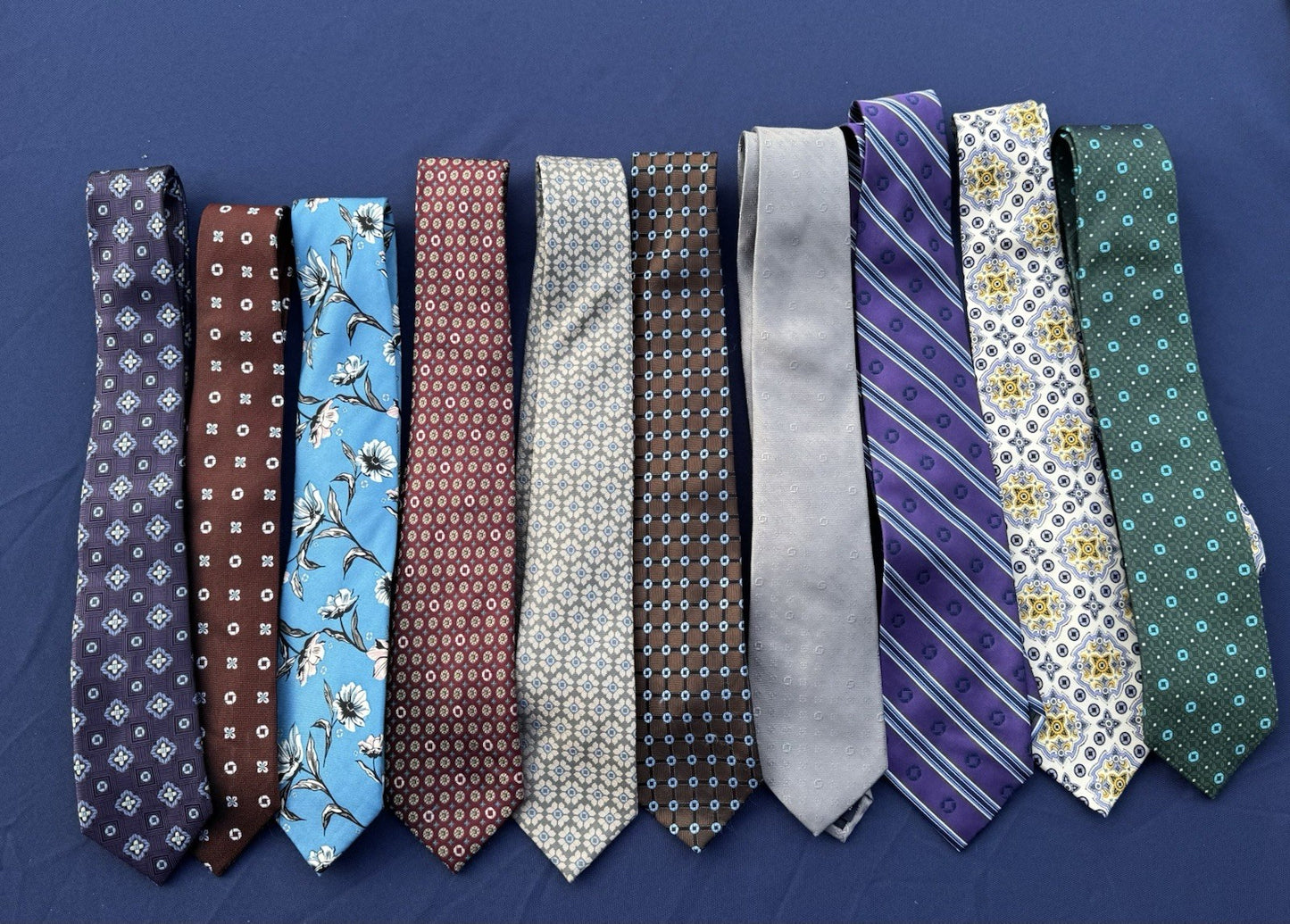 LOT OF 10 VTG Chase Bank Men's 100% Silk Necktie Manhattan New York USA