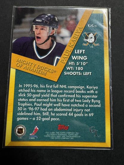 2000-01 Topps Gold Label - Golden Greats Paul Kariya #GG2