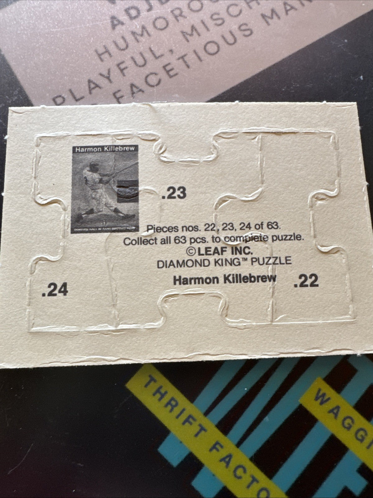 1991 Leaf - Harmon Killebrew Diamond King Puzzle Pieces Harmon Killebrew #22-24