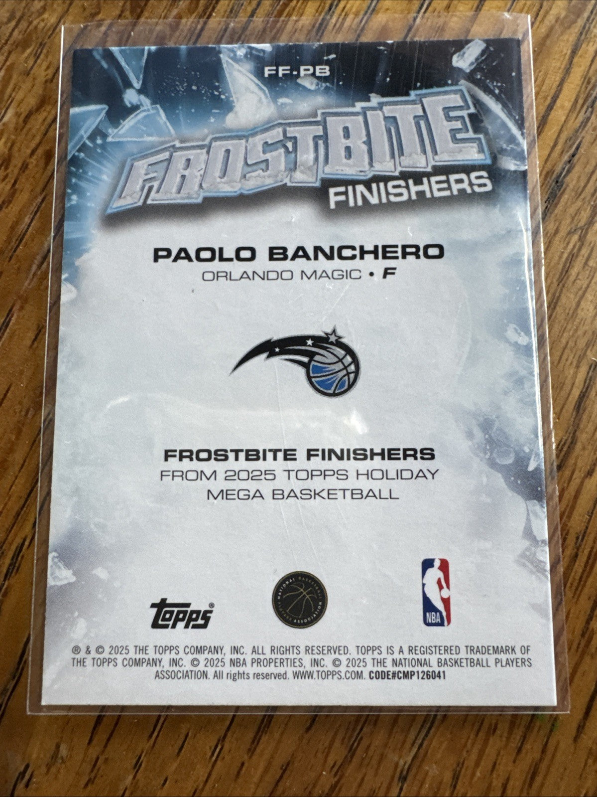 2025-2026 Topps Holiday Paolo Banchero Frostbite Finishers #FF-PB Magic