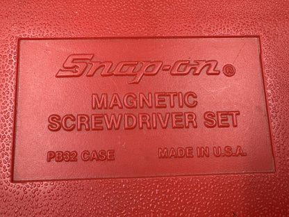 Snap On Tools SSDM41  Magnetic Black Hard Handle Screwdriver Set With PB32 Case