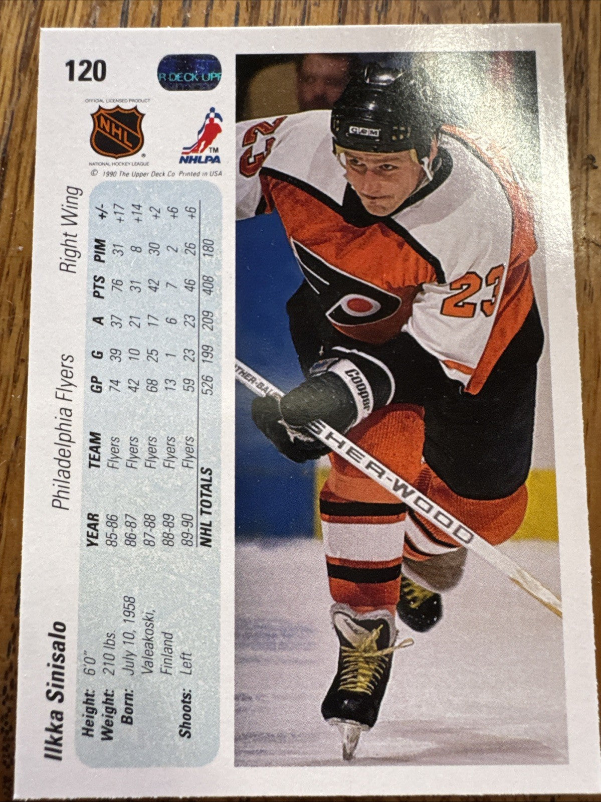 1990-91 Upper Deck - Ilkka Sinisalo #120